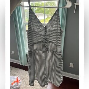 Japna Grey and White Striped Dress